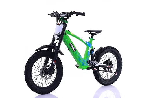 REVVI 18" Kid's Electric Motor Bike - Hydraulic Brakes, Front & Rear Suspension