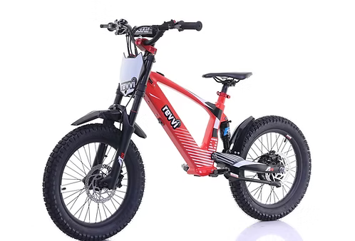 REVVI 18" Kid's Electric Motor Bike - Hydraulic Brakes, Front & Rear Suspension